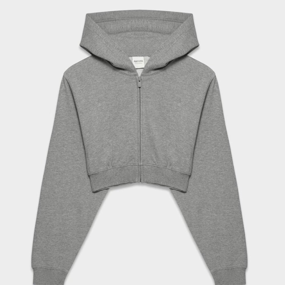 NEW W/ Tags Aritzia Terry Sweatfleece Perfect Crop Zip Hoodie SMALL
